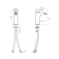 Bidetmengkraan Sapho Dimy Uitloop Recht 1-hendel 16.5 cm Chroom