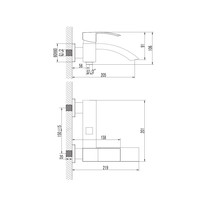Opbouw Badkraan Sapho Ginko Mengkraan 1-hendel Links 20.5 cm Chroom