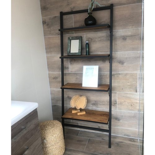 Industriële Handdoekladder Sophie 188x65x44 cm Teak hout 