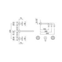 Inbouw Wastafelmengkraan Sanimex Giulini Tweeknops 20cm Inclusief G-Link Inbouwdeel Mat Wit