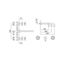 Inbouw Wastafelmengkraan Sanimex Giulini Tweeknops 25cm Inclusief G-Link Inbouwdeel Mat Zwart