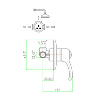Bidetmengkraan Inbouw Sapho Kirké met Bidetdouche Retro Brons (incl. inbouwdeel)