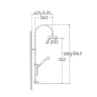 Regendouche Opbouwset Sapho Antea Retro Chroom (excl. douchekraan)