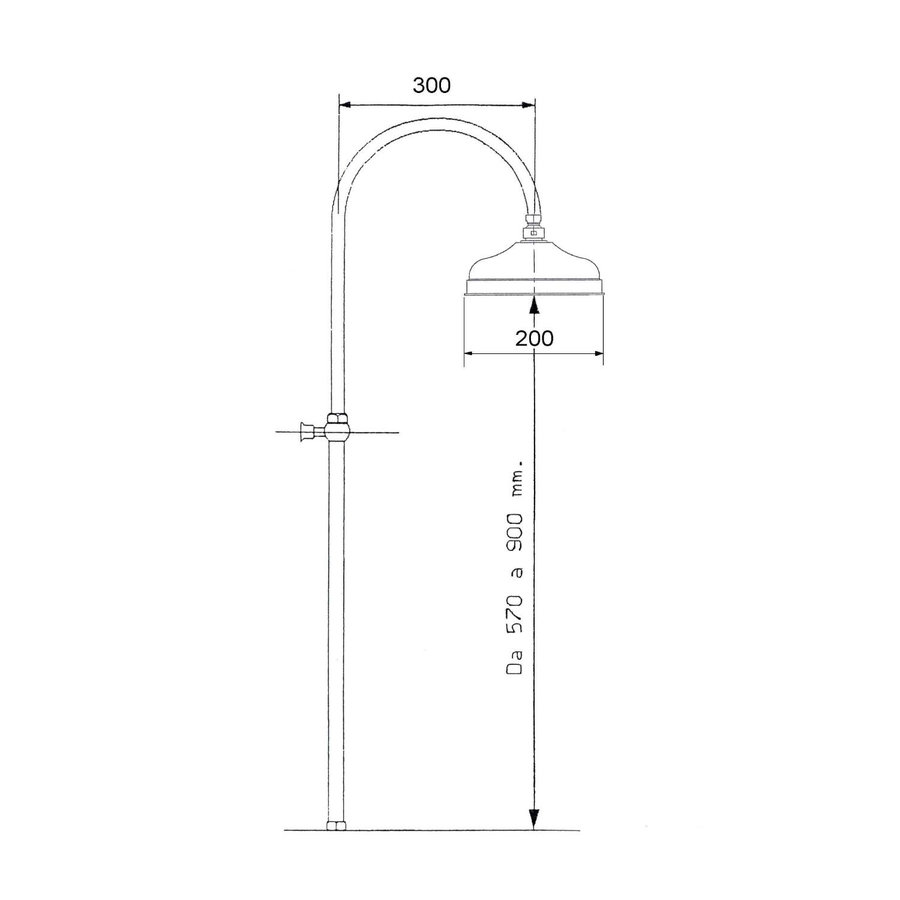 Regendouche Opbouwset Sapho Antea Retro Goud (exclusief douchekraan)