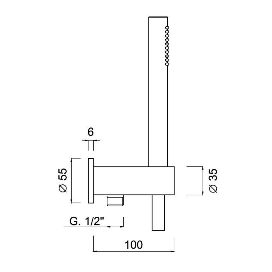 Handdoucheset Sanimex Giulini Met Ophanghaak En Doucheslang Mat Wit