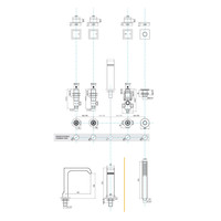 Badrandkraan Sapho Infiniti 3-knop Mengkraan Compleet 5-gats Chroom