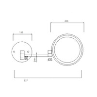 Make-up / Scheerspiegel Sapho Wandmontage Rond LED-Verlichting Chroom