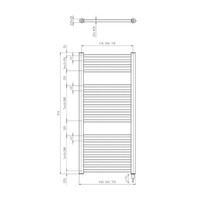 Elektrische Handdoekradiator Sapho Recht 45x97 cm 415W Wit