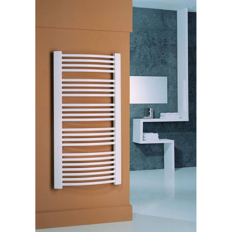 Handdoekradiator Sapho Egeon Gebogen 59.5x81.8 cm Wit