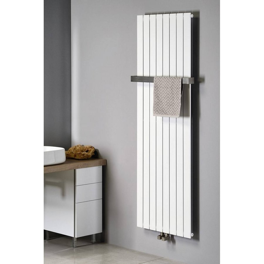 Designradiator Sapho Colonna Recht Middenaansluiting 29.8x180 cm 614W Wit