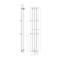 Designradiator Sapho Colonna Recht Middenaansluiting 29.8x180 cm 614W Wit