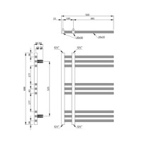 Handdoekradiator Sapho Magdalena Recht 50x68.8 cm 241W Chroom