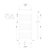 Handdoekradiator Sapho Metro Recht 45x89 cm Chroom