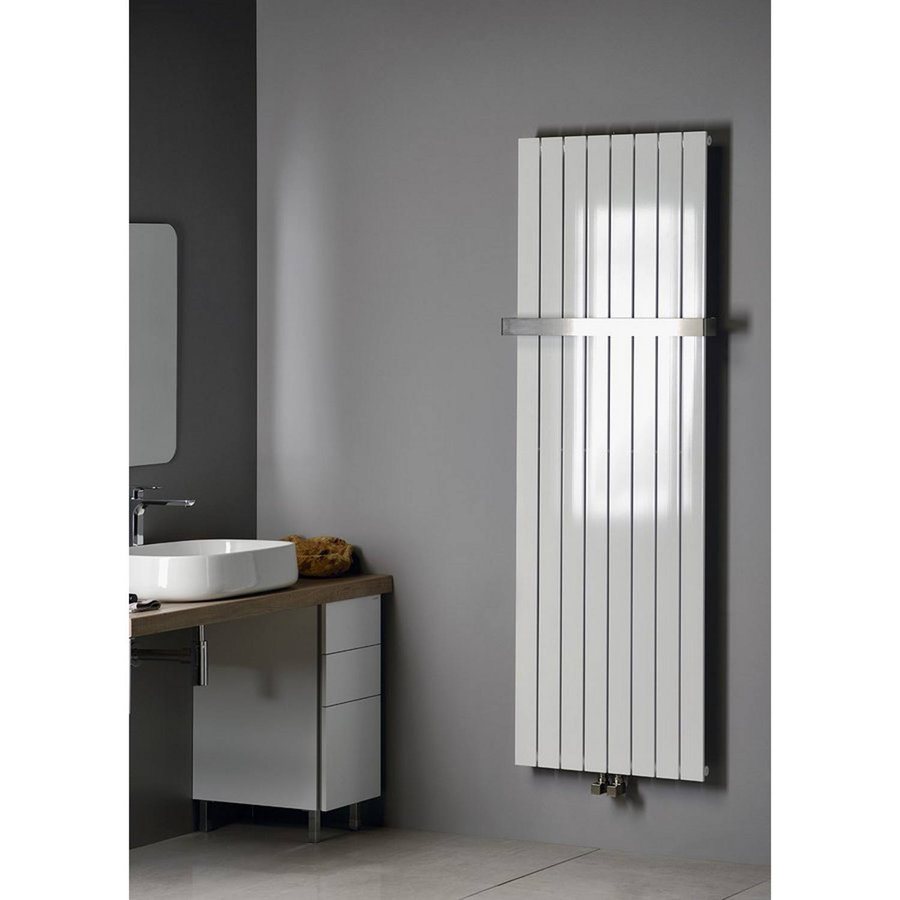 Designradiator Sapho Colonna Recht Middenaansluiting 45x180 cm 910W Wit