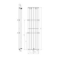 Designradiator Sapho Colonna Recht Middenaansluiting 45x180 cm 910W Wit