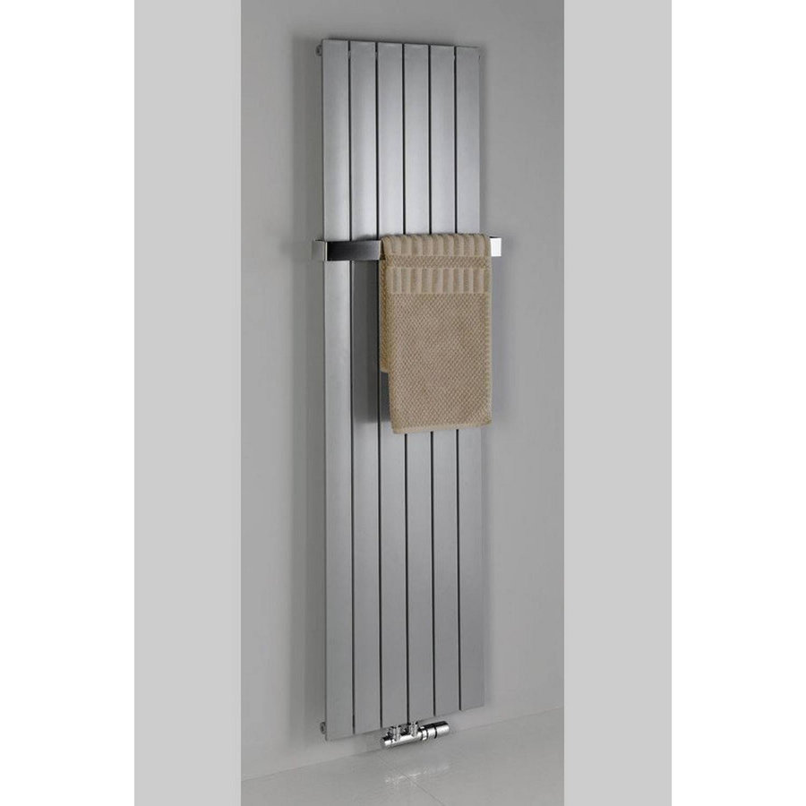 Designradiator Sapho Colonna Recht Middenaansluiting 45x180 cm 910W Zilver