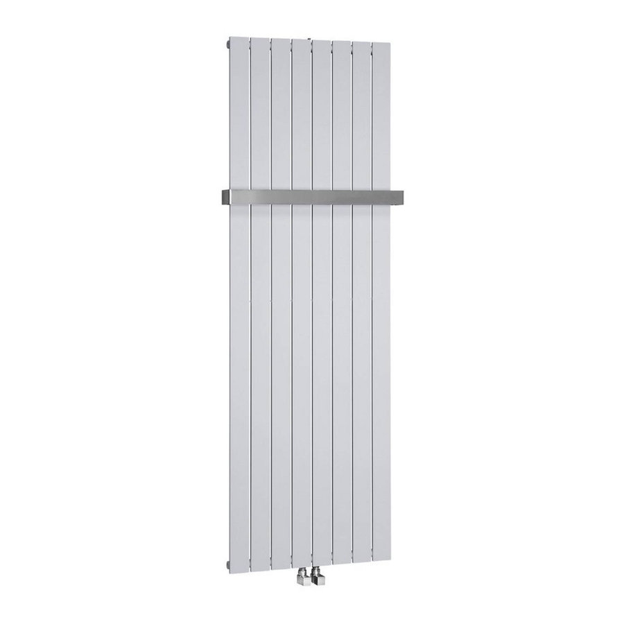 Designradiator Sapho Colonna Recht Middenaansluiting 60.2x180 cm 1205W Zilver