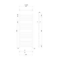 Handdoekradiator Sapho Metro Recht 50x120 cm Chroom