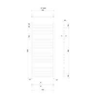 Handdoekradiator Sapho Metro Recht 50x120 cm Chroom