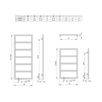 Designradiator Sapho Denali 55x133.6 cm 411W Zilver