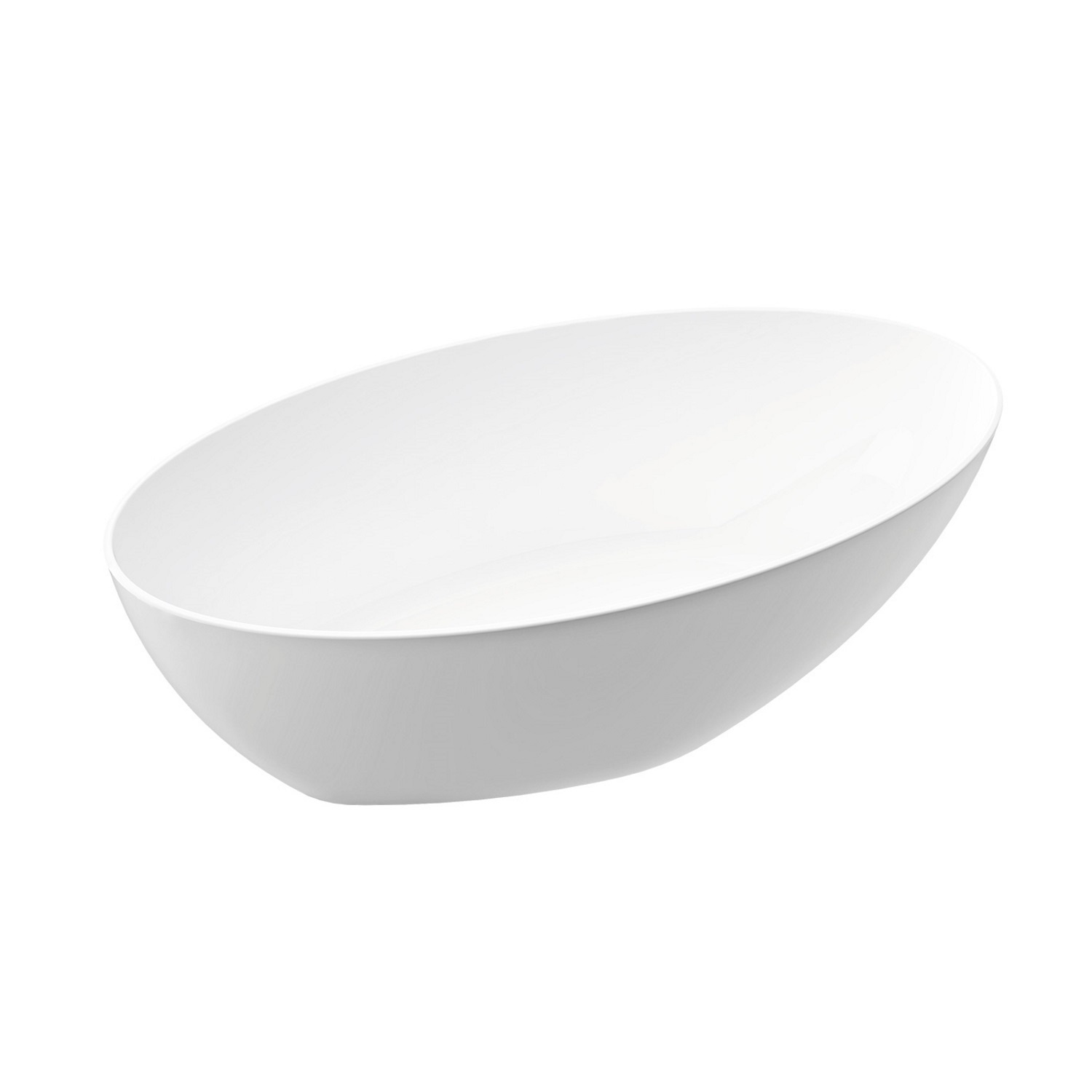 Vrijstaand Bad BWS Solid Surface 165x93x54 cm Mat Wit Aqua Splash