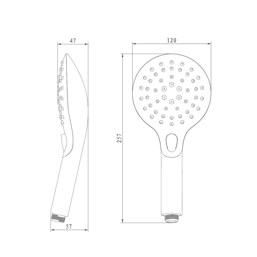 Losse Handdouche Sapho 6-standen Massage 25.7 cm Chroom