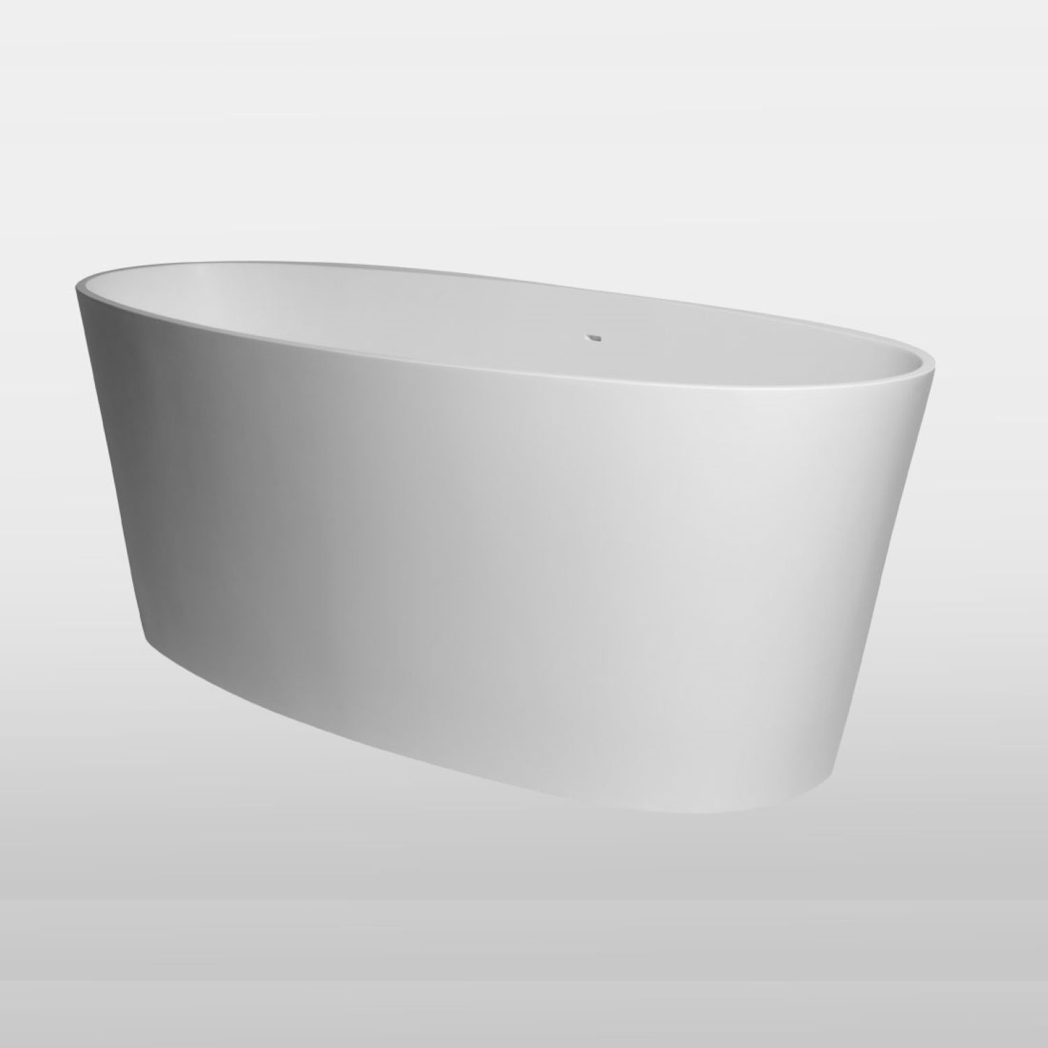 Vrijstaand Bad BWS Solid Surface 157x66x57 cm Mat Wit Aqua Splash