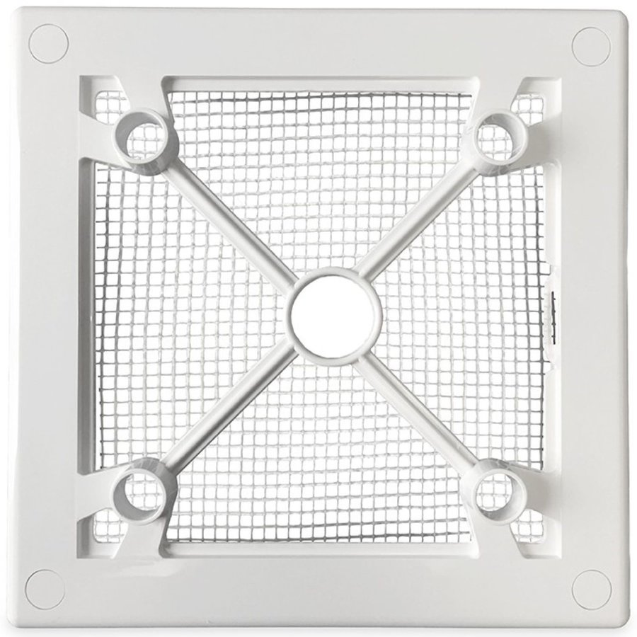 Ventilatierooster Design BWS Ventilatie Vierkant 10cm Gebogen Glas Mat Wit