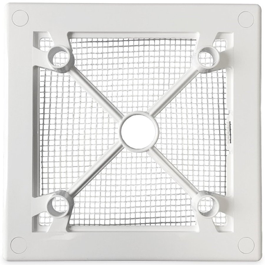 Ventilatierooster Design BWS Ventilatie Vierkant 10cm Gebogen Glas Mat Zwart