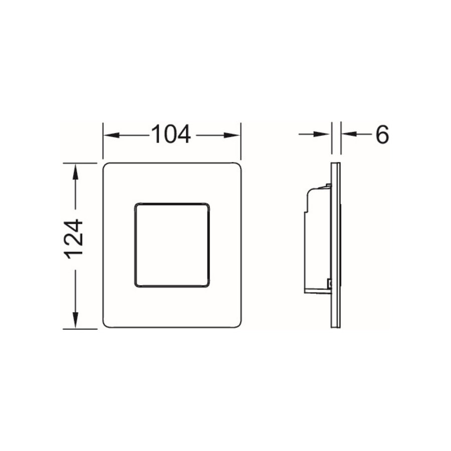 Urinoir Bedieningsplaat TECE Solid 10,4x12,4 cm Glanzend Wit inclusief Cartouche