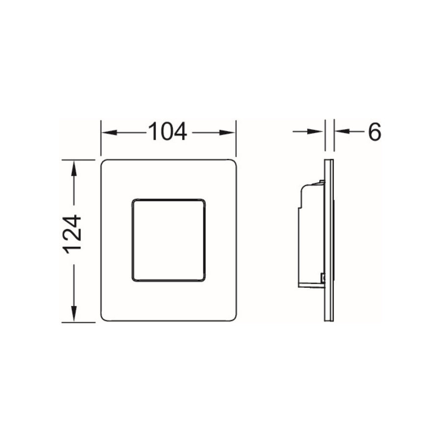 Urinoir Bedieningsplaat TECE Solid 10,4x12,4 cm Mat Wit inclusief Cartouche