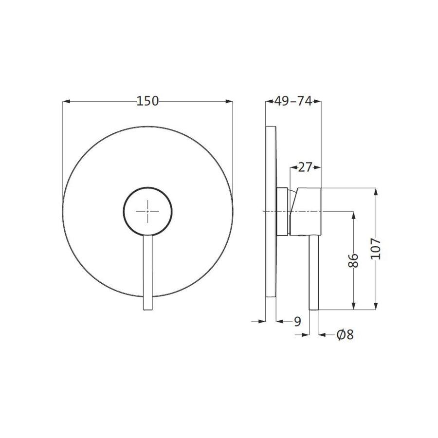 Inbouw Douchekraan Herzbach Design New met Metalen Rozet Ø15 cm Chroom