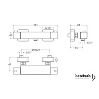 Douchekraan Opbouw Herzbach Living Thermostatisch Vierkant Chroom