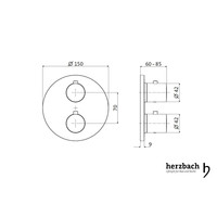 Inbouw Thermostaatkraan Herzbach Living Rond 3-Weg Omstel Chroom