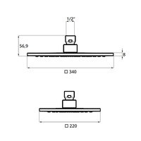 Hoofddouche voor Regendouche Herzbach Living Spa Rechthoek 1/2'' Chroom