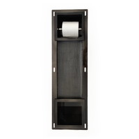 Inbouw Toiletrolhouder AQS met Reserve Rolhouder RVS Black Chrome