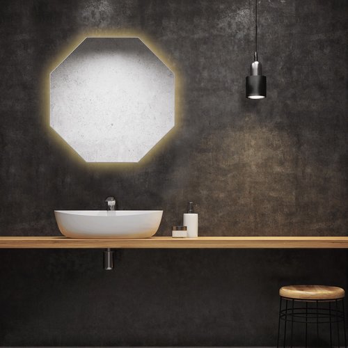 Badkamerspiegel Martens Design Stockholm Hexagon met Indirecte Verlichting Rondom (alle maten) 