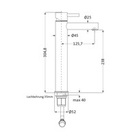 Hoge Wastafelmengkraan Herzbach Design IX PVD-Coating Messing Goud