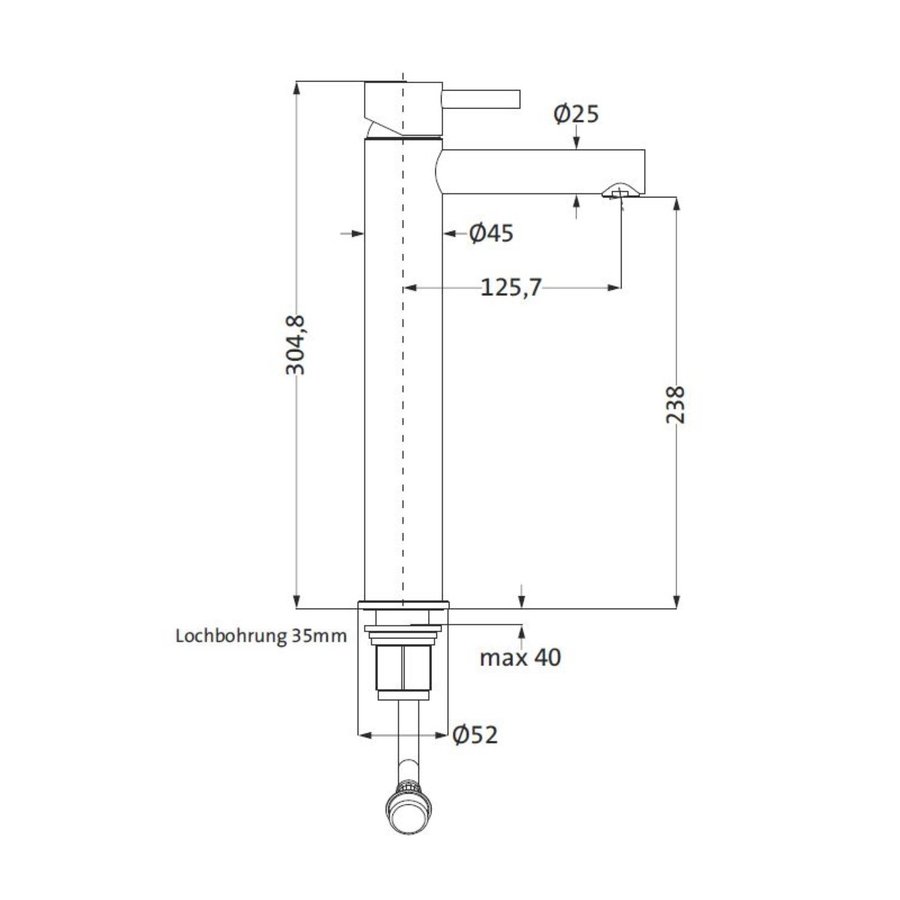 Hoge Wastafelmengkraan Herzbach Design IX PVD-Coating Messing Goud