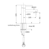 Lage Wastafelmengkraan Herzbach Design IX PVD-Coating Messing Goud