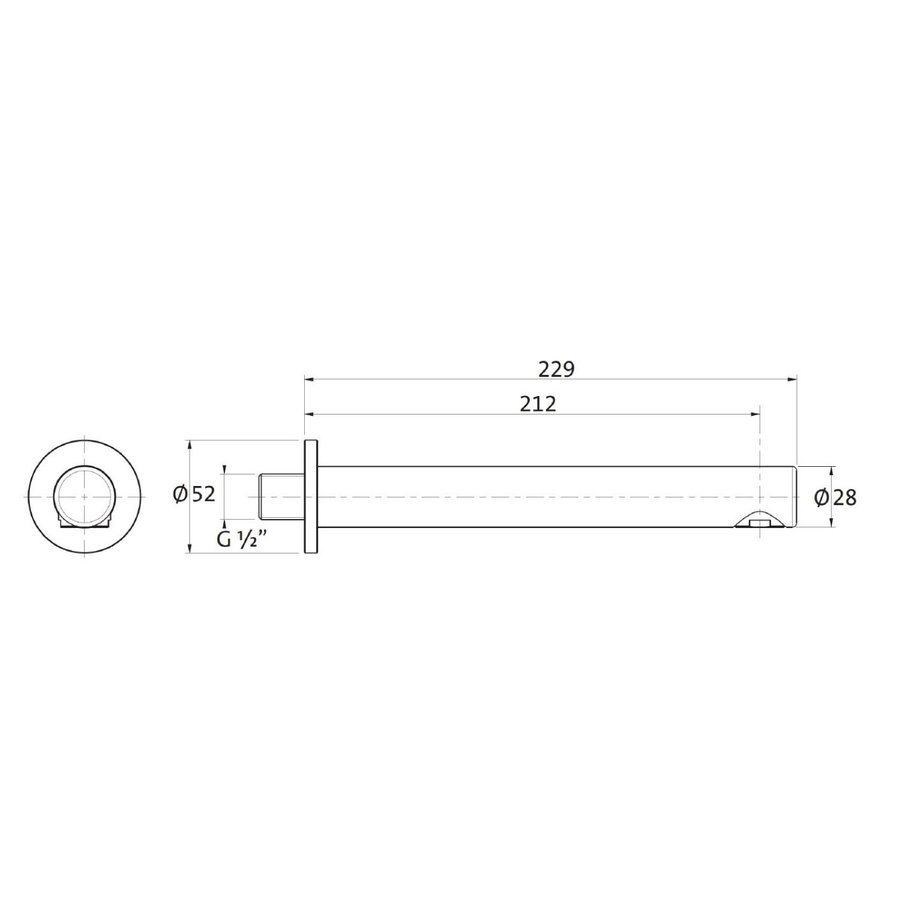 Wanduitloop Herzbach Design IX PVD-Coating 21,2 cm Messing Goud