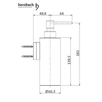 Zeepdispenser voor Wandmontage Herzbach Design IX PVD-Coating Koper