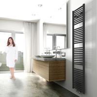 Radiator Wiesbaden Elara 181,7x45 cm Midden-Onder Aansluiting Mat Zwart (830 Watt)