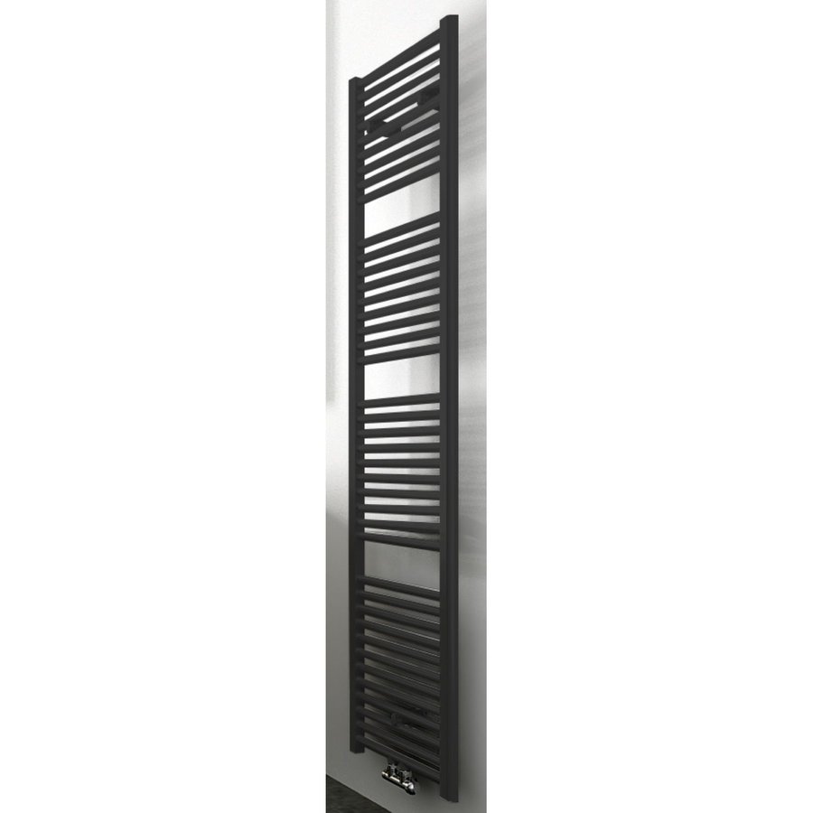 Radiator Wiesbaden Elara 118,5x45 cm Midden-Onder Aansluiting Mat Zwart (538 Watt)