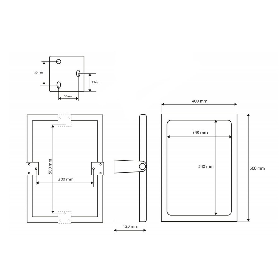 Badkamer kantelspiegel Sapho 40x60 Wit