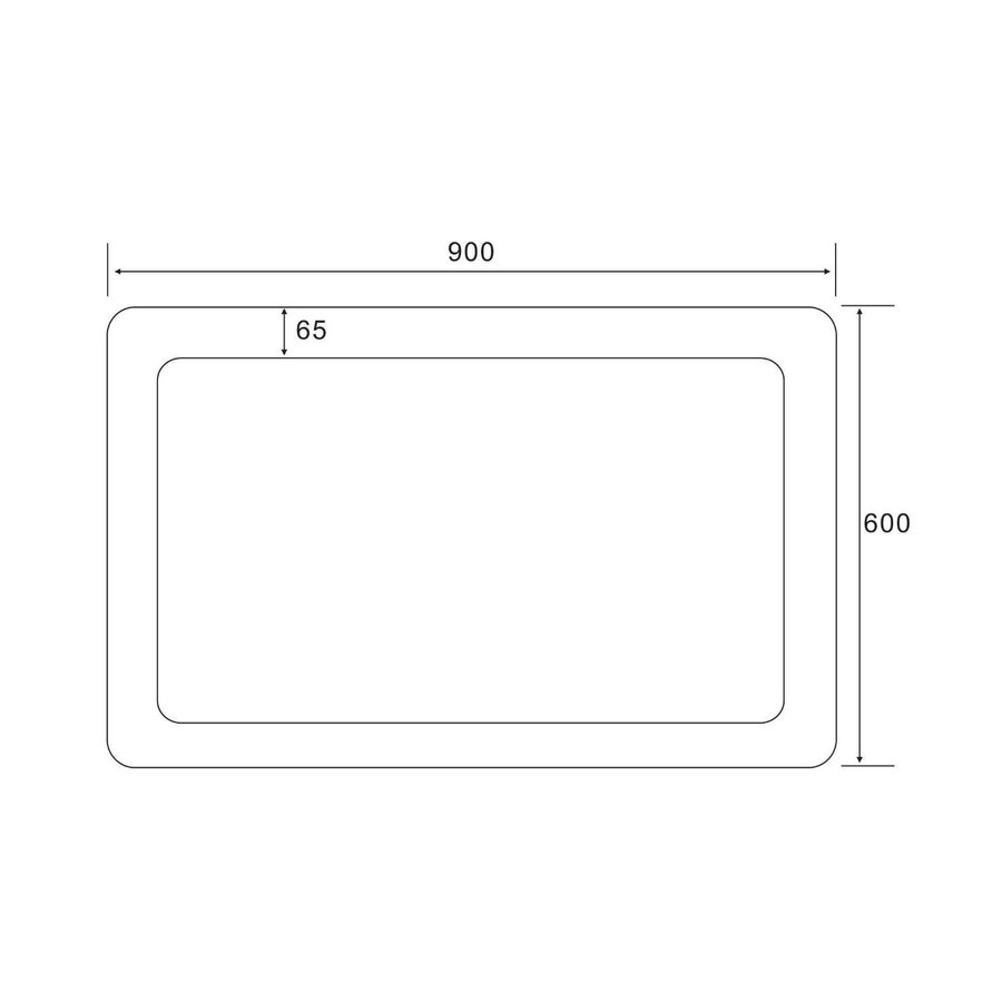 Badkamerspiegel Sapho Lorde 90x60 cm LED met Omlijsting Wit