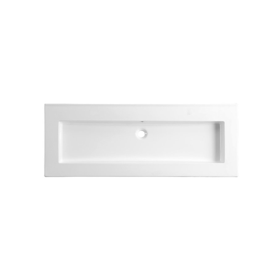 Wastafel Sanilux Classic 120x47x2,5 cm Keramiek Wit Enkel (zonder kraangaten)