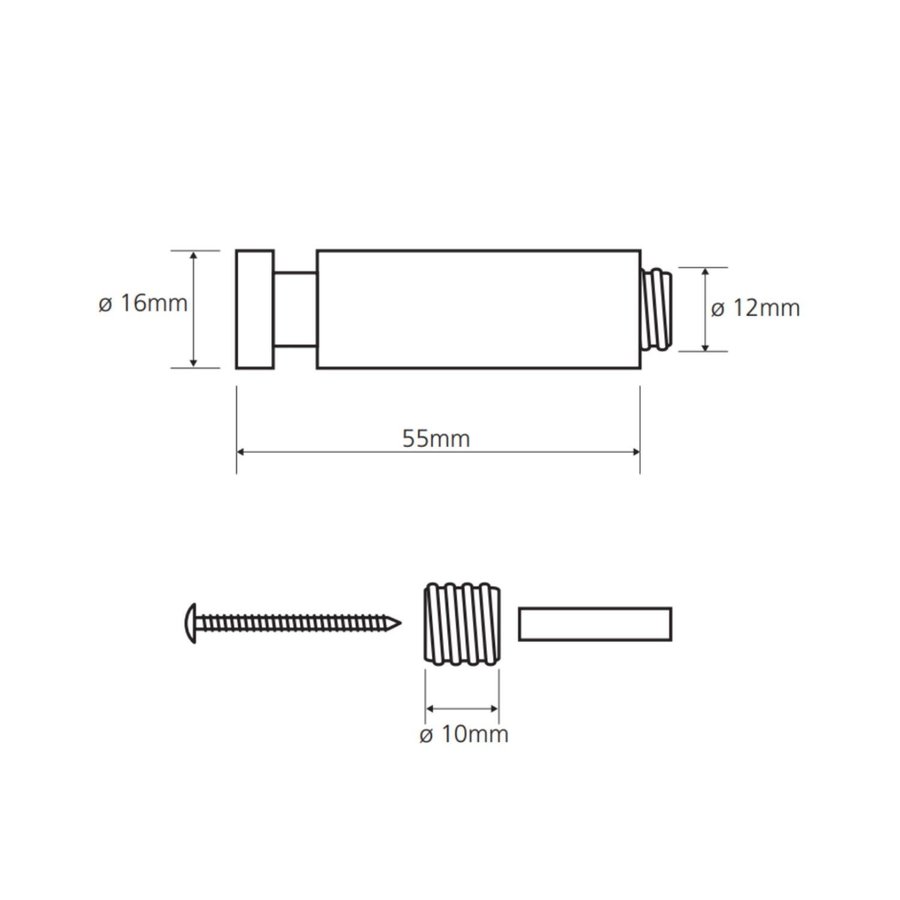 Handdoekhaak Sapho X-Steel 5.5x1.6 cm Geborsteld RVS