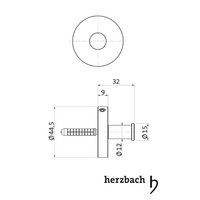 Handdoekhaak Herzbach Design IX PVD-Coating 30 mm Koper