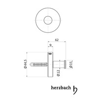 Handdoekhaak Herzbach Design IX PVD-Coating 50 mm Koper